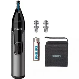 Philips Recortador Nasal, Orejas y Cejas NT3650/16 Series 3000 con Tecnología PrecisionTrim - A Pilas, 3 Accesorios (Peines-Guía y Funda), Lavable